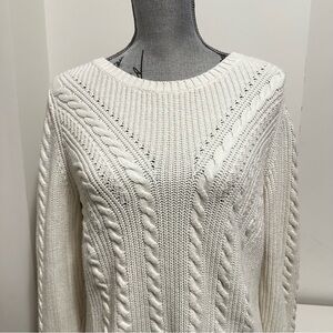 Talbots Ivory Cable Knit Sweater Women’s Medium